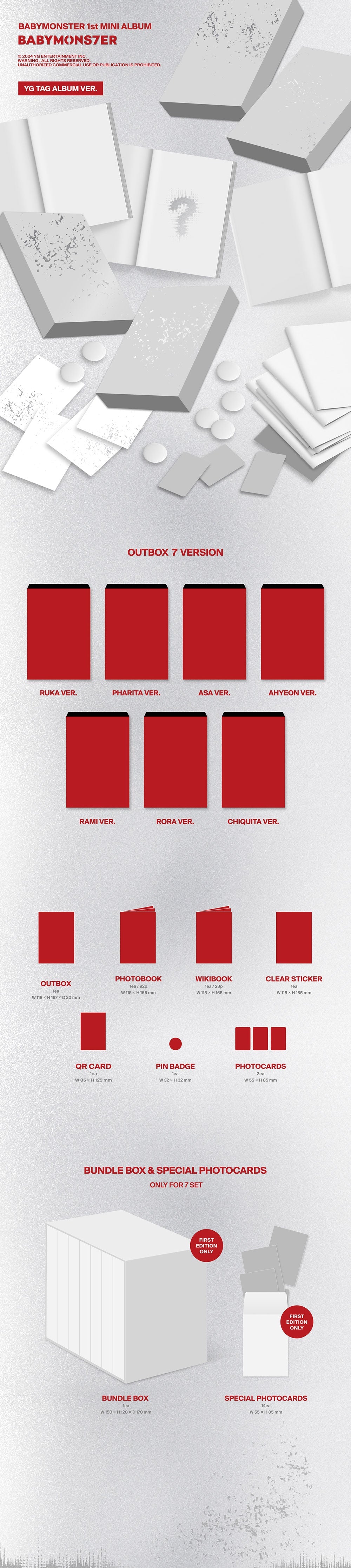 BabyMonster 1st Mini Album - Babymons7Er Yg Tag Album
