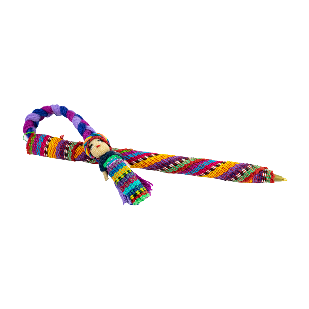 Worry Doll Pen with Sustainable Fabric - Guatemala