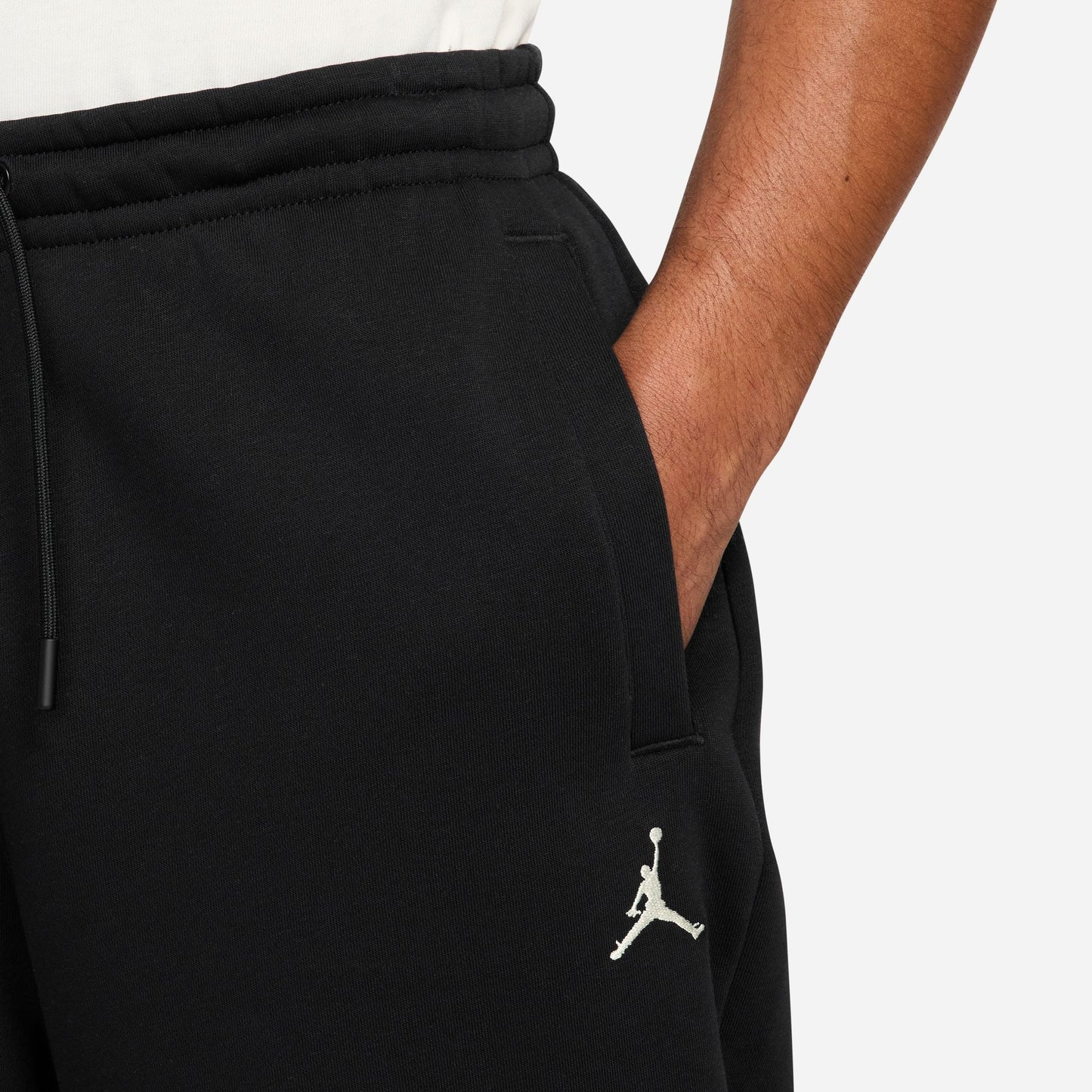 Air Jordan Mens Oversized Open-Hem Sweatpants -  Black