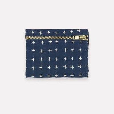 Coin Purse | Navy Cross-Stitch