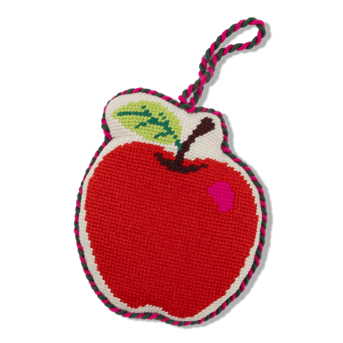 Needlepoint Icon Ornament - Apple