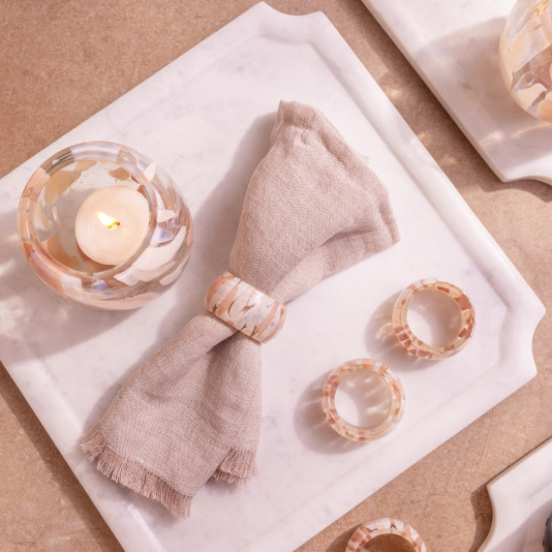 Juna Glass Napkin Rings - Set of 4