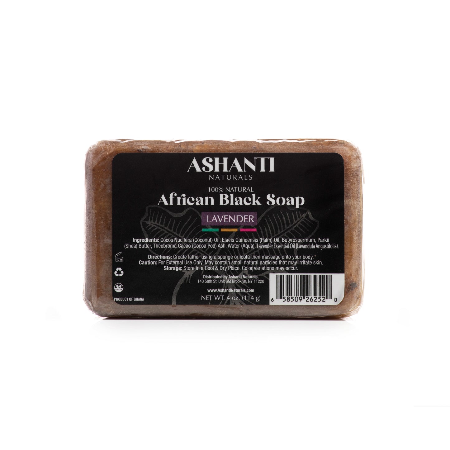 ASHANTI NATURALS 100% African Black Soap - Lavender - Osadia Concept Store