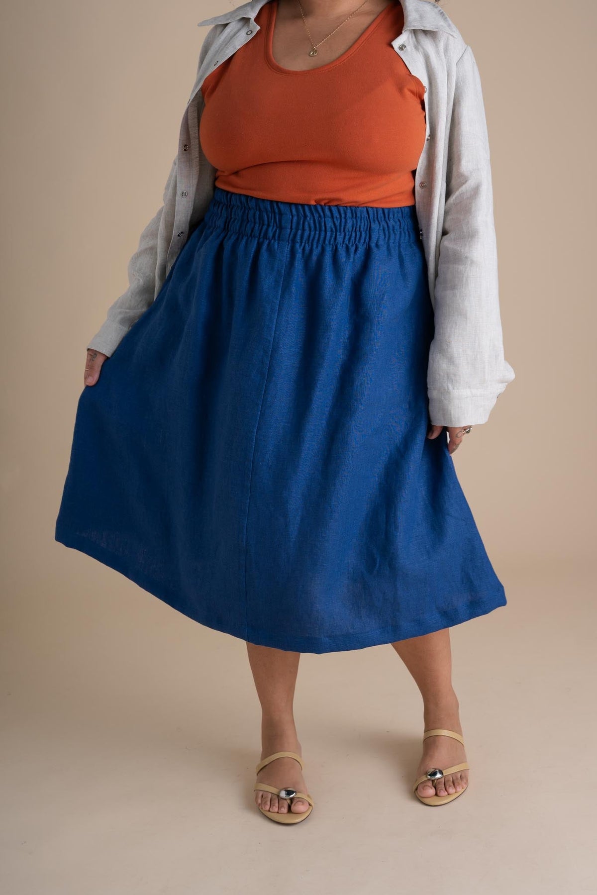 Evening Midi Skirt (Updated) in Kingfisher
