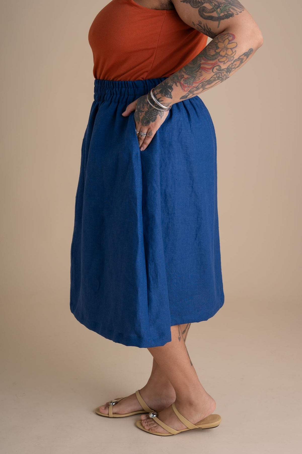 Evening Midi Skirt (Updated) in Kingfisher