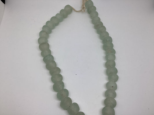 Large Recycled White Glass Beads