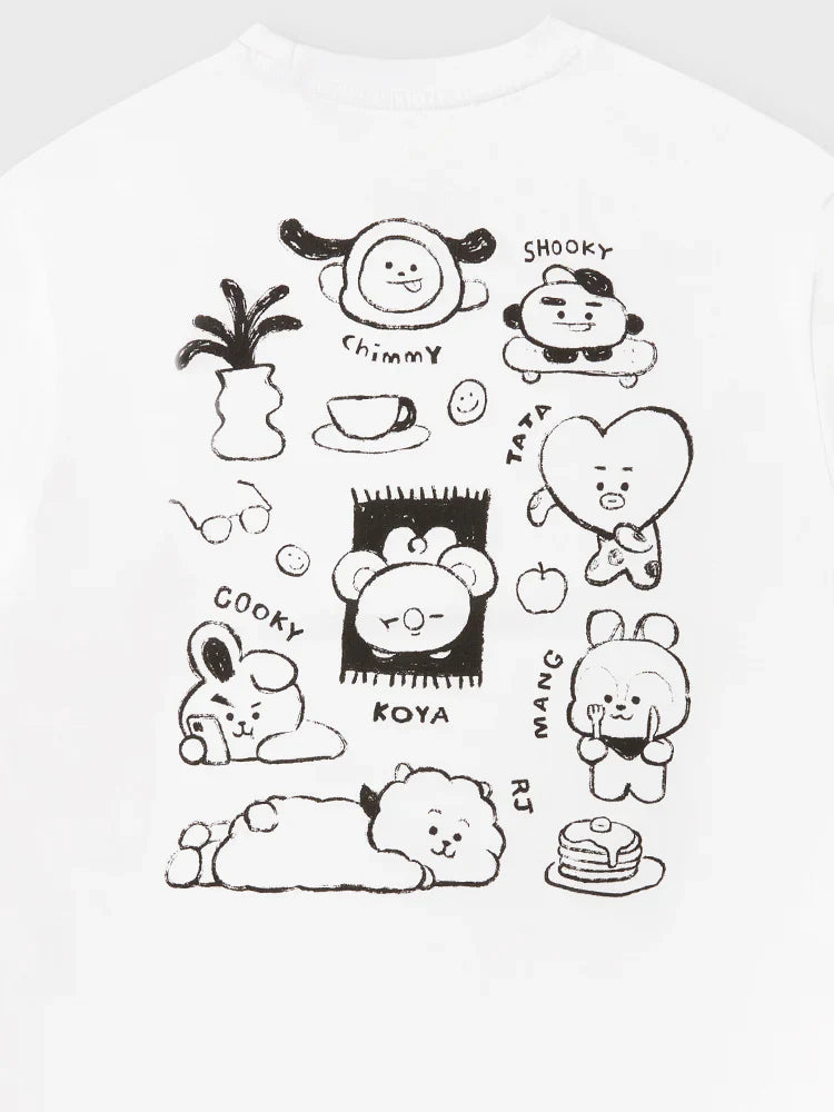 BT21 - Basic Drawing Short Sleeve Tshirt White (Group)