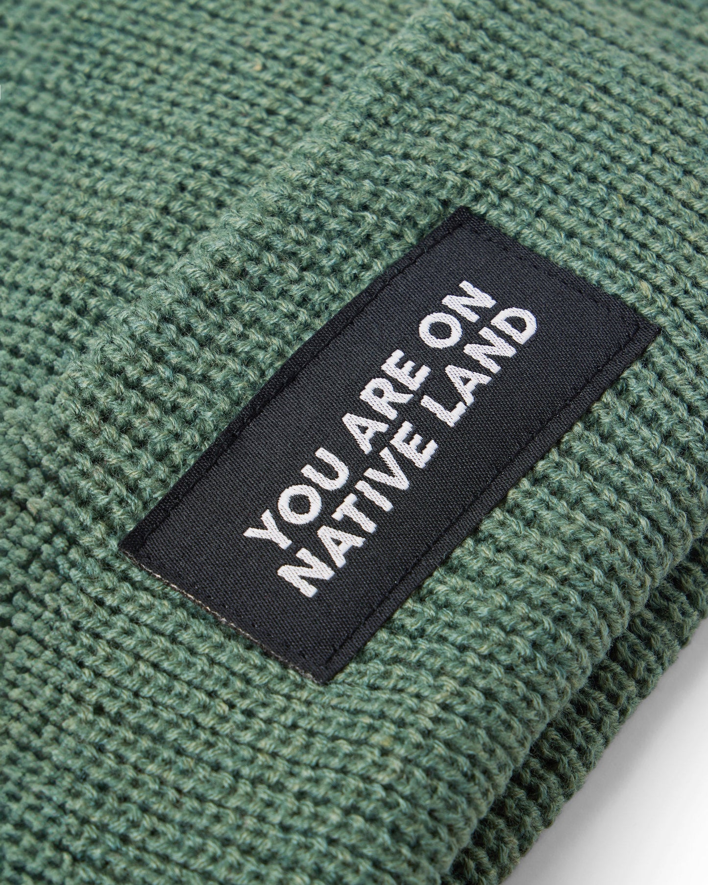 'YOU ARE ON NATIVE LAND' RIBBED BEANIE - Osadia Concept Store