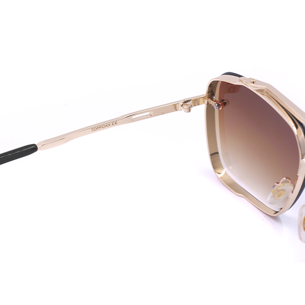 Bella - Coffee Oversized Squared Aviators