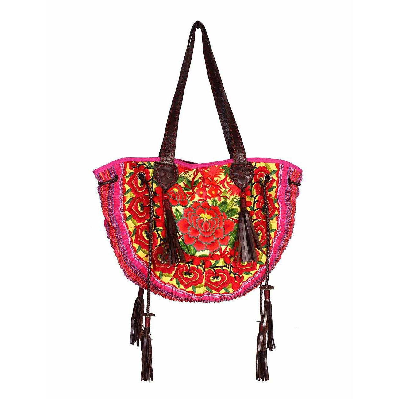 Half-Moon Ibiza Vintage Leather Boho Moon Shoulder Bag - Thailand
