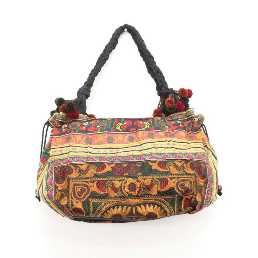 Embroidered Birds Shoulder Bag - Thailand