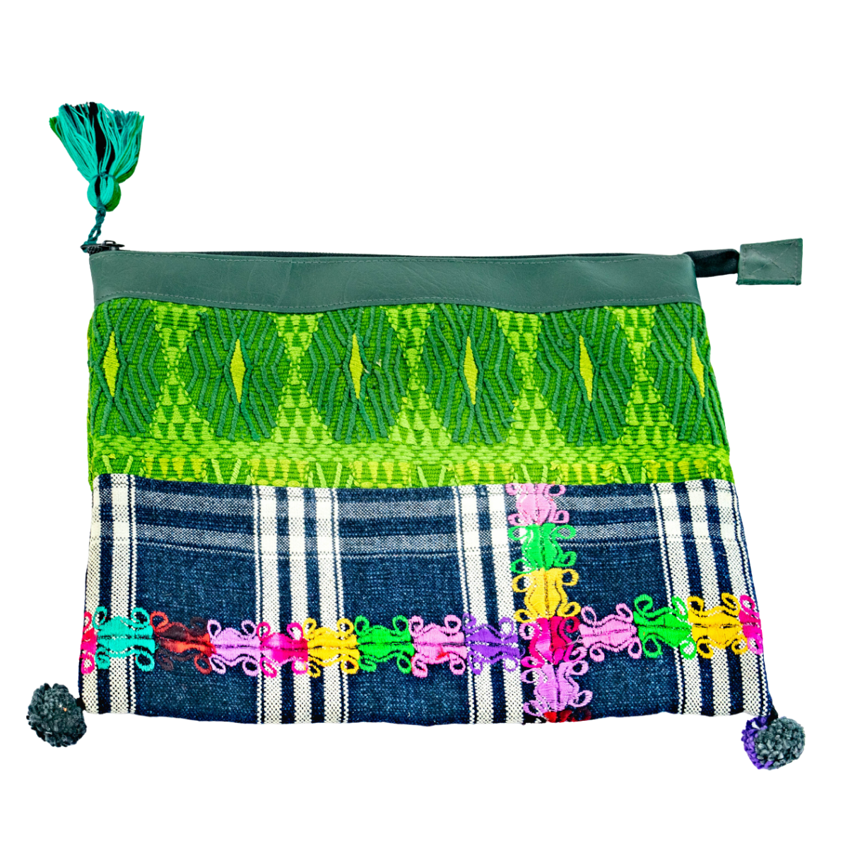 Vegan Leather Up-cycled Embroidered Textile Huipil iPad Case - Guatemala