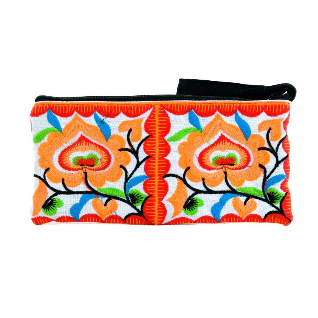 Hmong Embroidered Rectangle Small Wristlet Assorted - Thailand