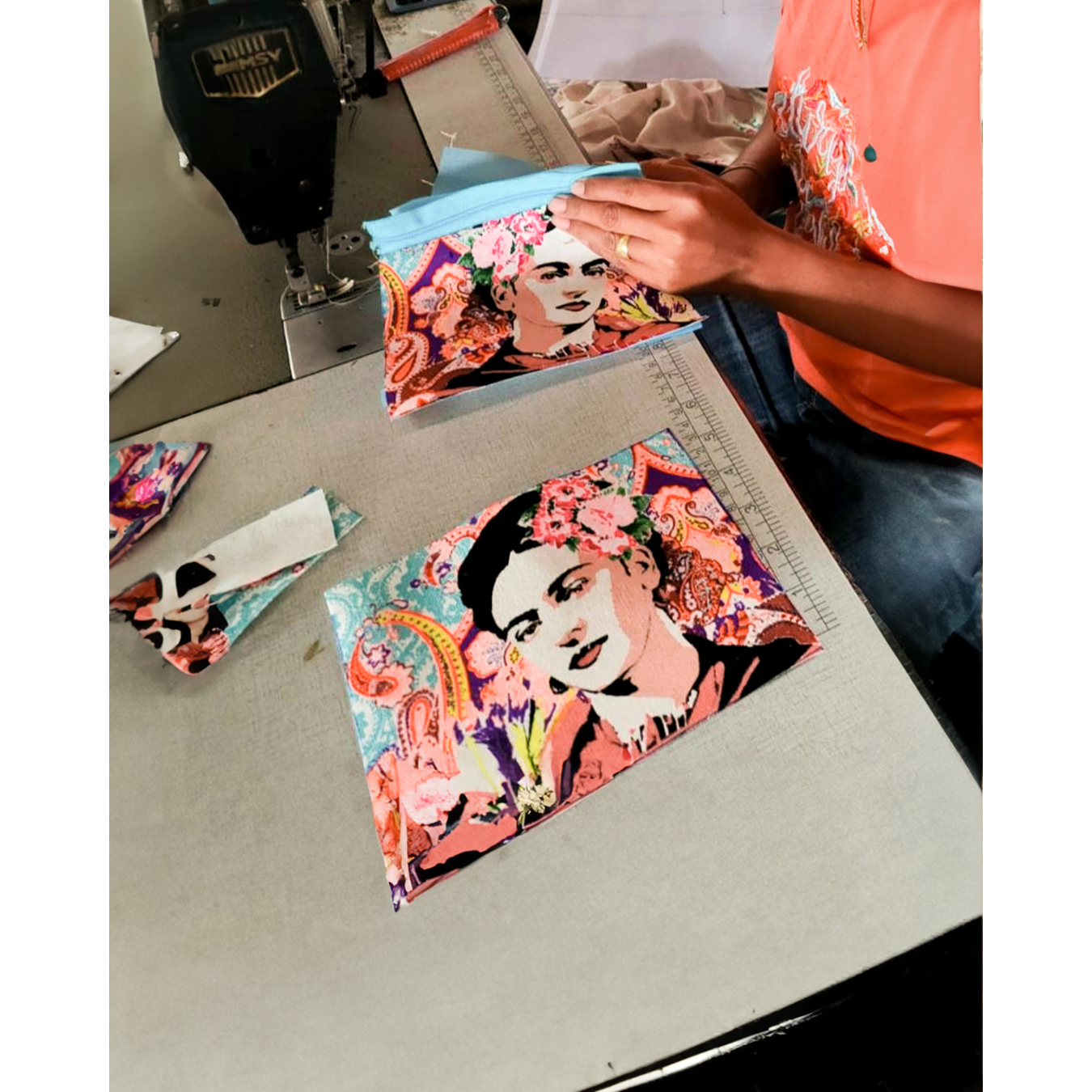 Frida Kahlo Printed Boho Wristlet - Thailand