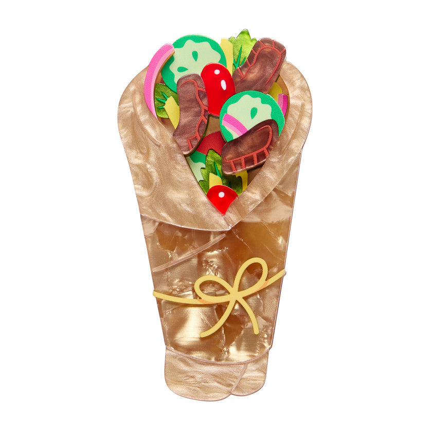 Gyros on the Go Brooch by Erstwilder