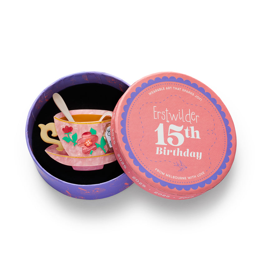 Fancy a Cuppa Brooch by Erstwilder