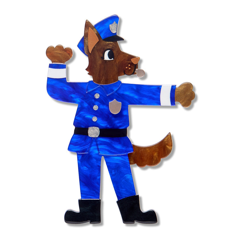 Officer Wags Brooch by Erstwilder