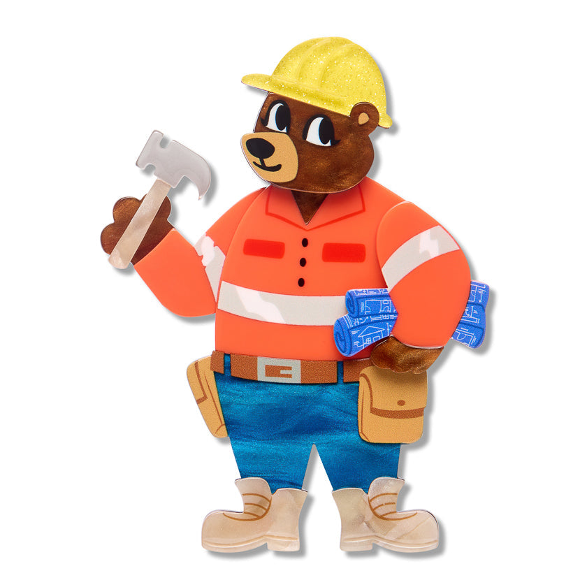 Foreman Grizzly Brooch by Erstwilder