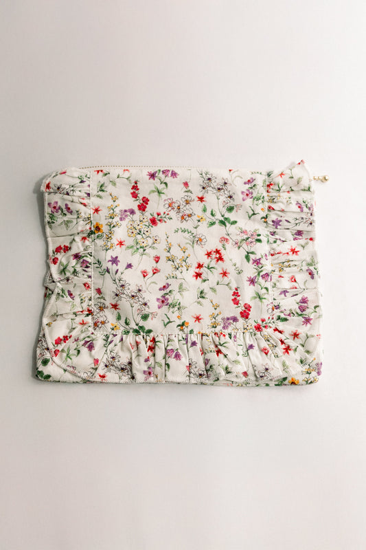 Vintage-Inspired Floral Pouch- Phlox