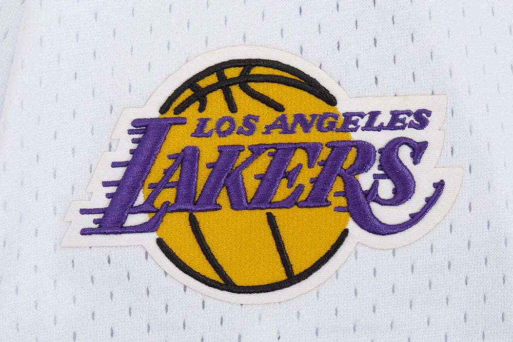 Pro Standard LA Lakers Script Tail Mesh Button Down Shirt - White/Black