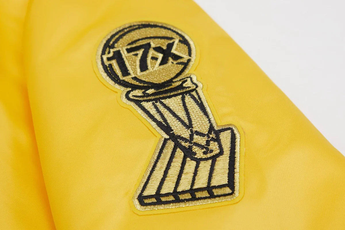Pro Standard LA Lakers Big Logo Satin Jacket - Gold