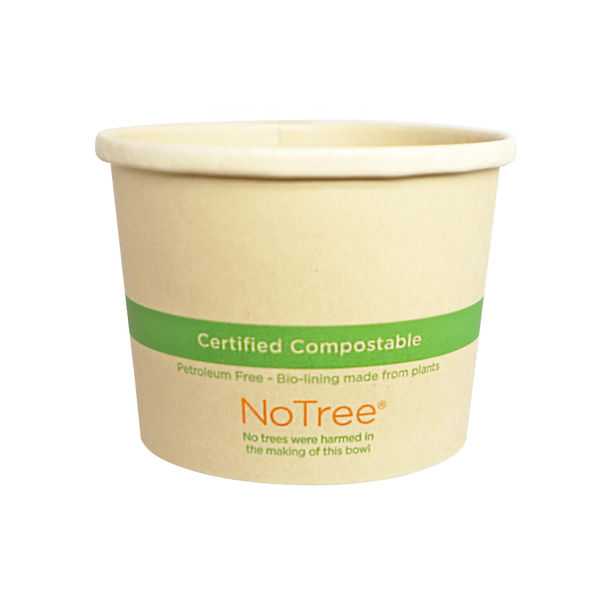 World Centric NoTree Paper Bowl 12oz Tall, Compostable (QTY 500), SKU BO-NT-12T