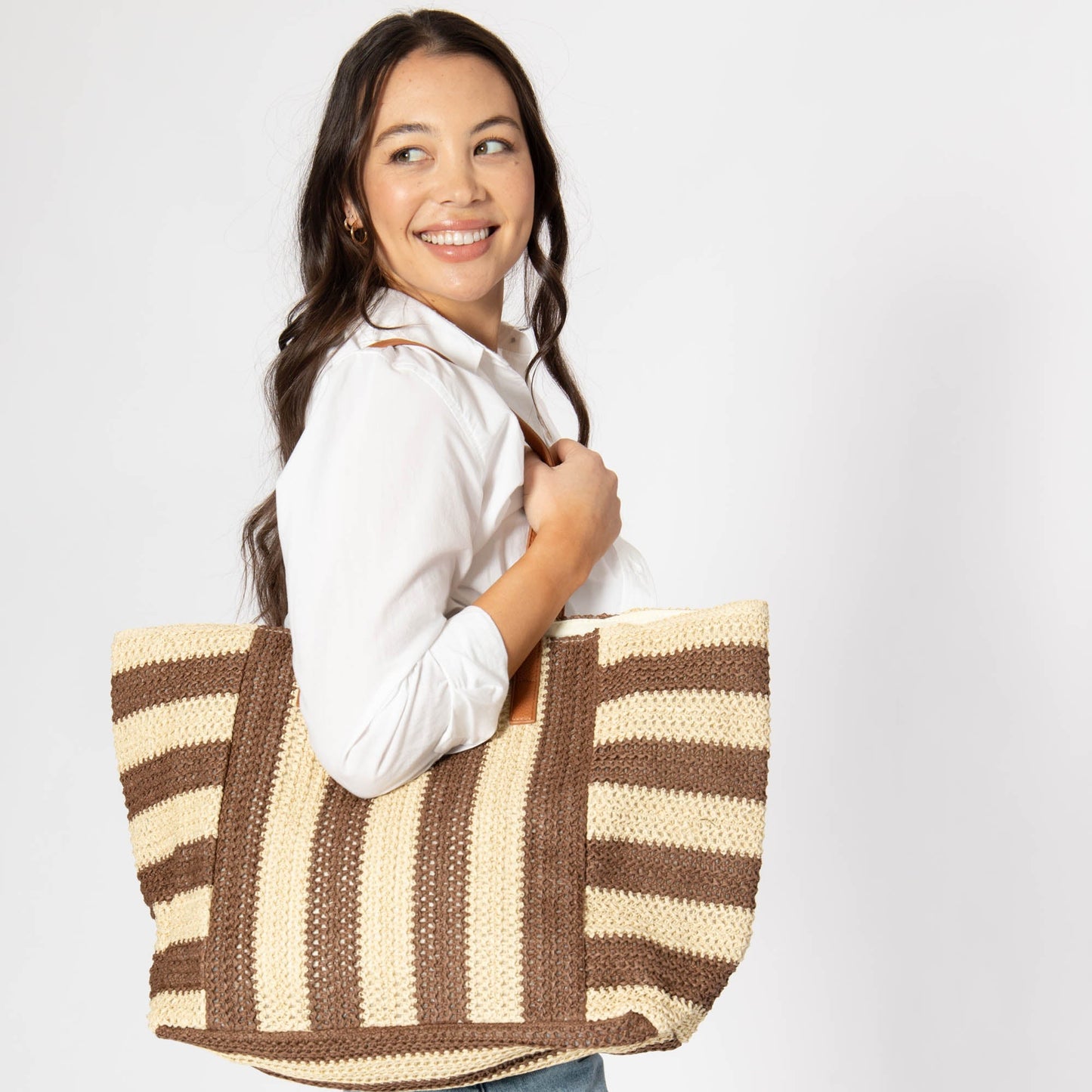 Alma - Oversized Tote with Striped Pattern