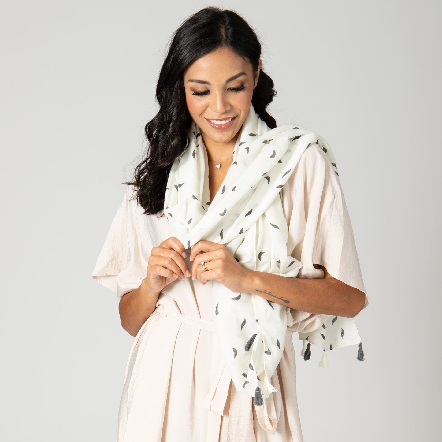 Phoebe Feather Print Scarf