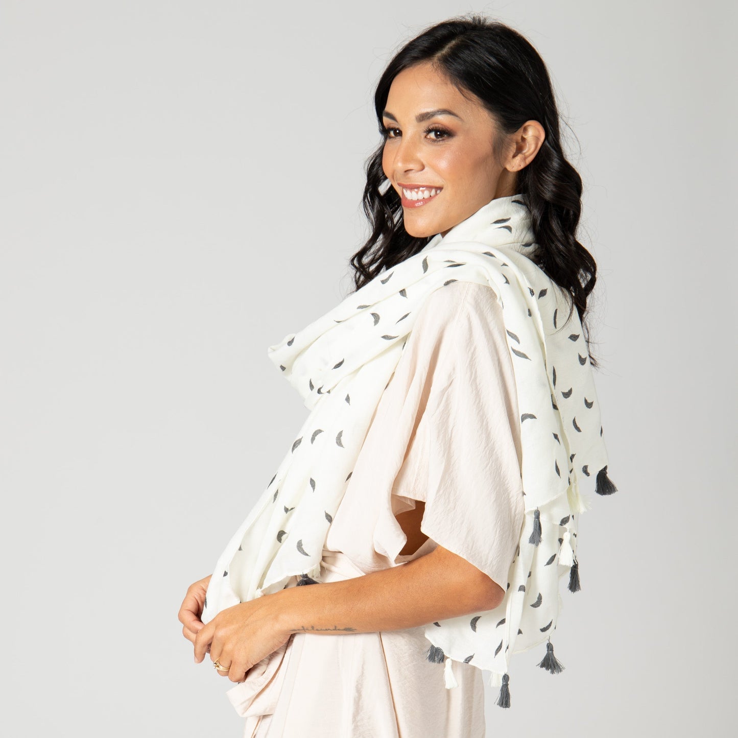 Phoebe Feather Print Scarf