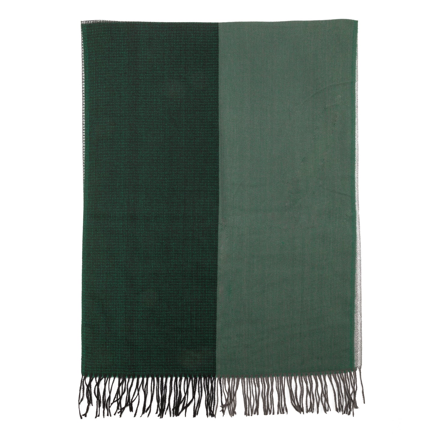 Georgia - Women's Woven Plaid Scarf With Braided Fringe