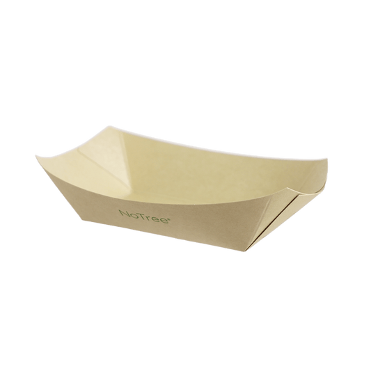 World Centric 1 lb NoTree Bamboo Boat Tray, Compostable (QTY 1000), SKU BT-NT-100