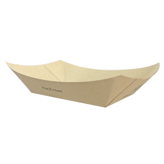 World Centric Compostable NoTree Boat Tray, 3 lb, Natural (QTY 500), SKU BT-NT-300