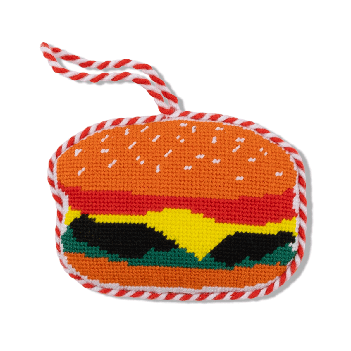 Needlepoint Icon Ornament - Burger