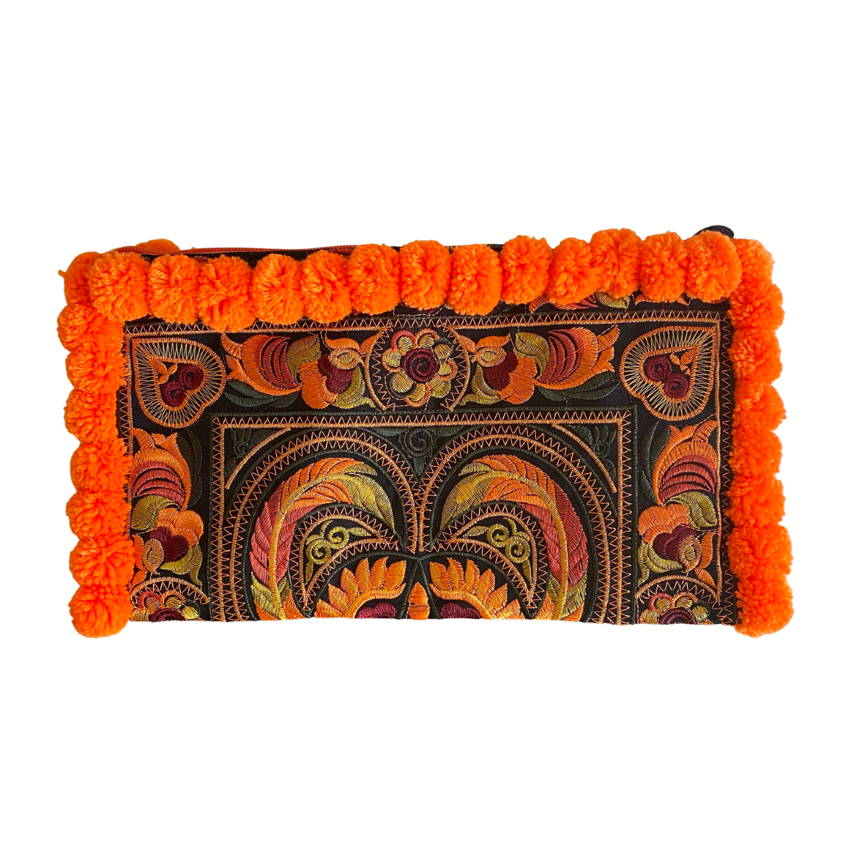 Rocio Multi-Color Pom Pom Wristlet Bag - Thailand