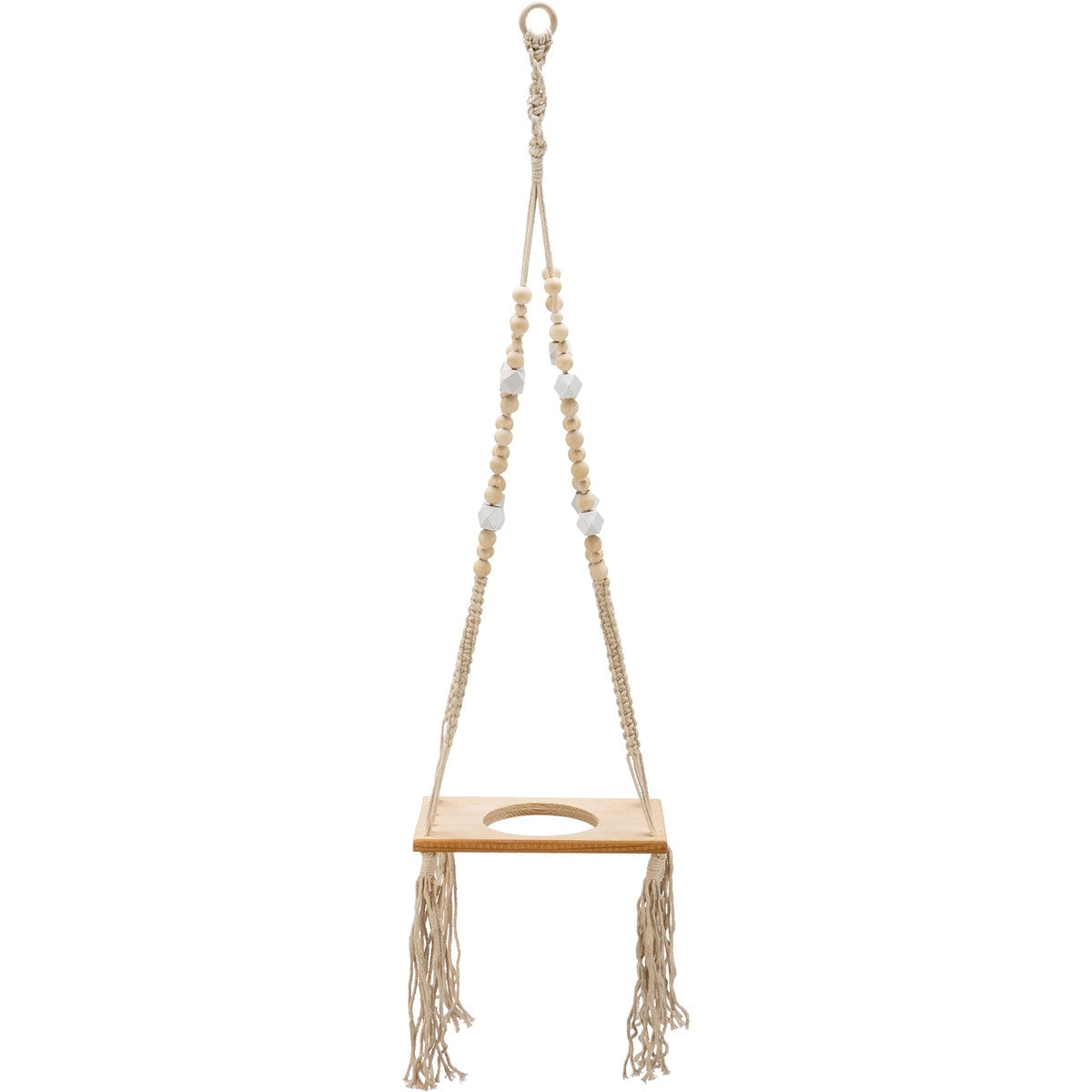 rectangle plant hanger Beaded Rectangle Plant Hanger | Hanging Plant Pot Holder