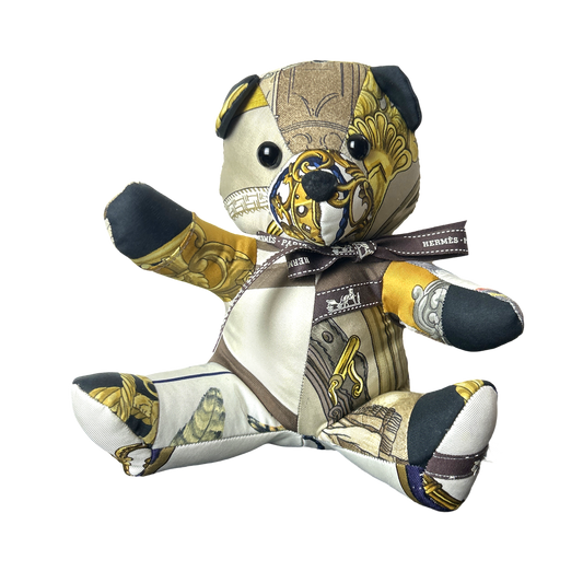 Vintage Silk Scarf Patchwork Teddy Bear