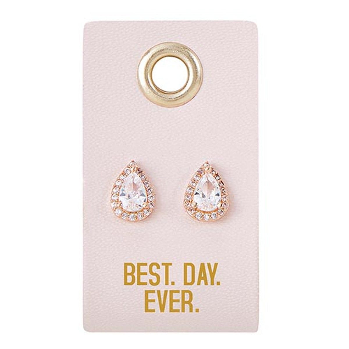 Best Day Ever Stud Love Wedding Earrings | Teardrop Bridal Jewelry