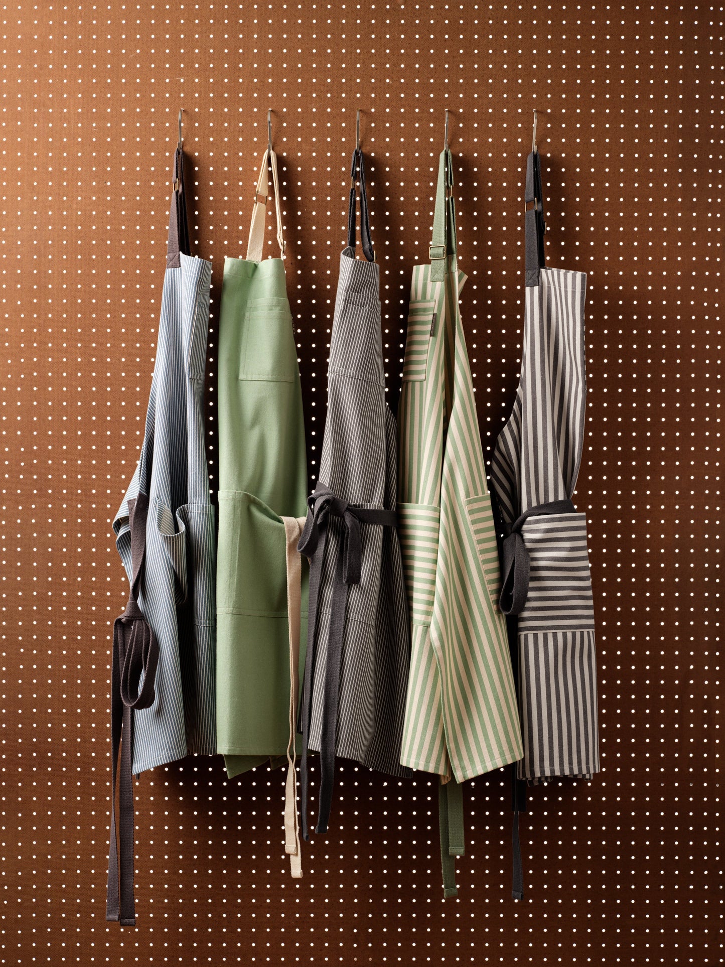 Bib Apron with Pockets - Striped