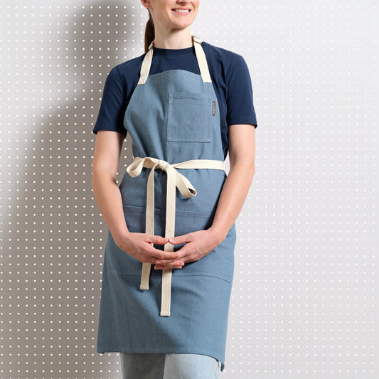Bib Apron with Pockets - Solid