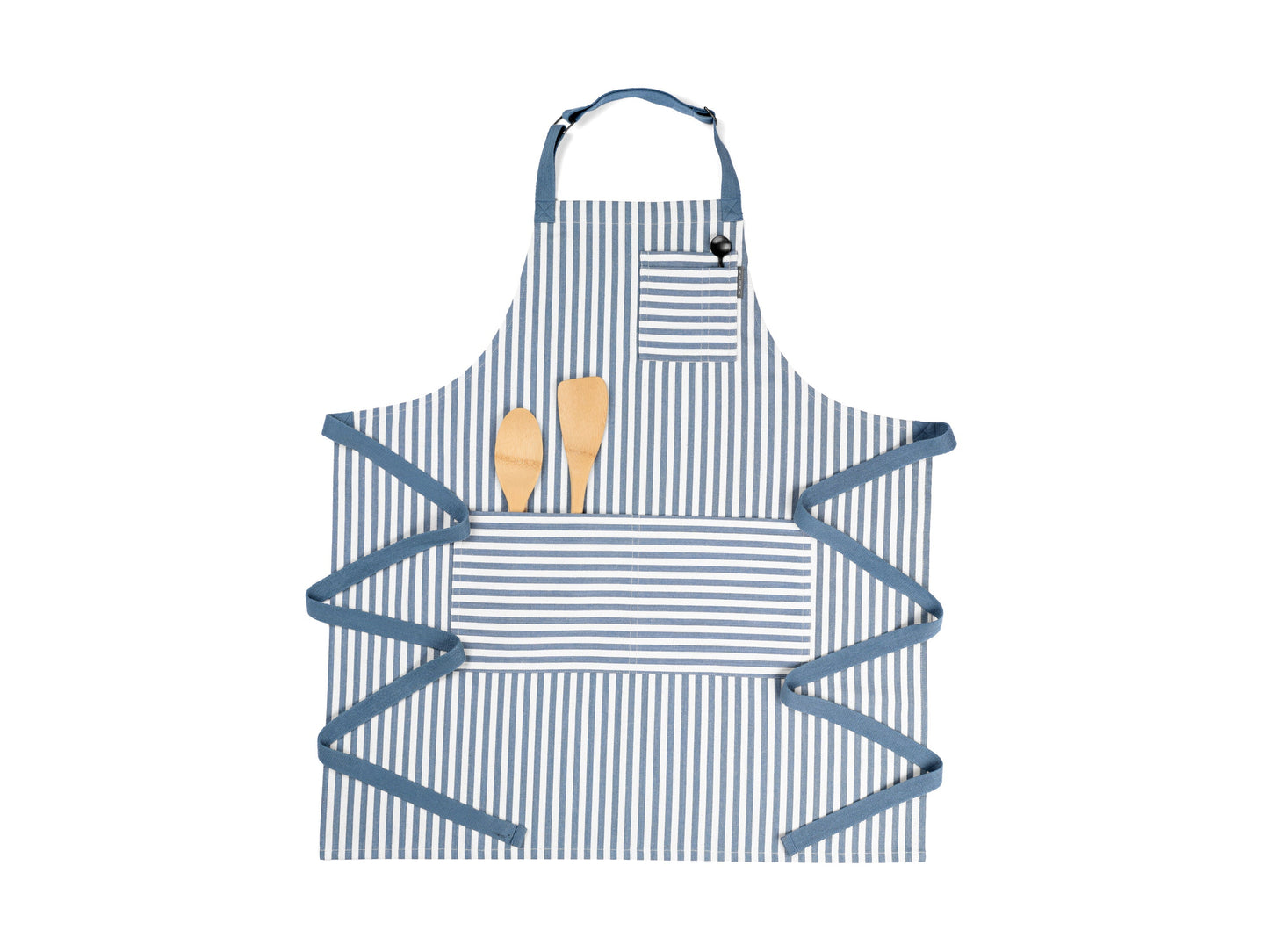 Bib Apron with Pockets - Striped