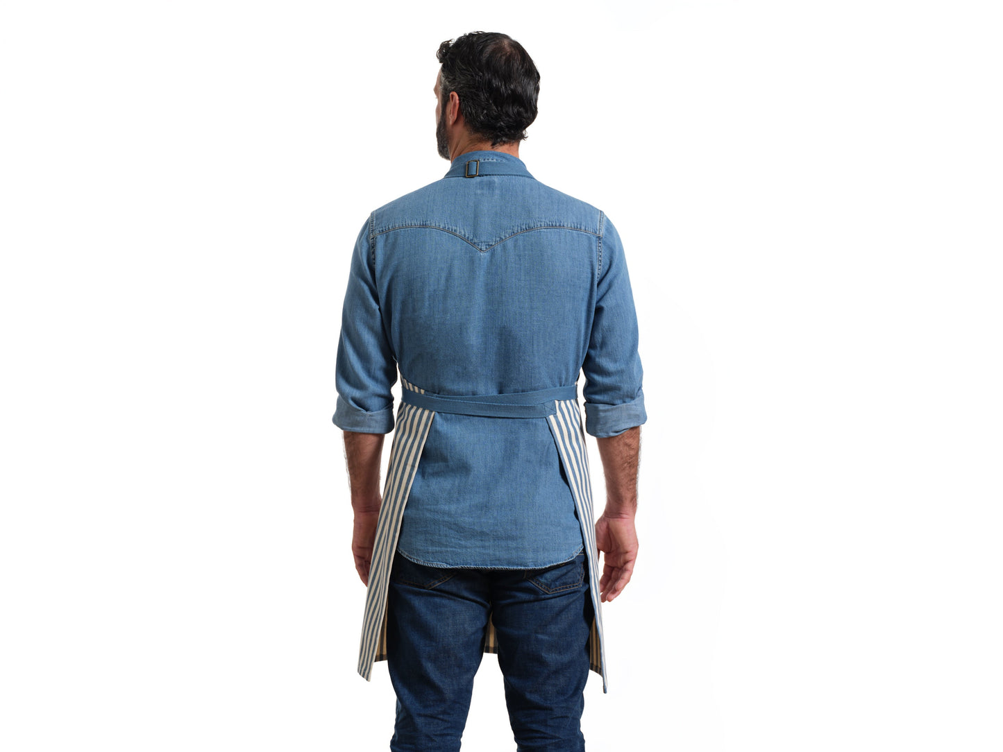 Bib Apron with Pockets - Striped