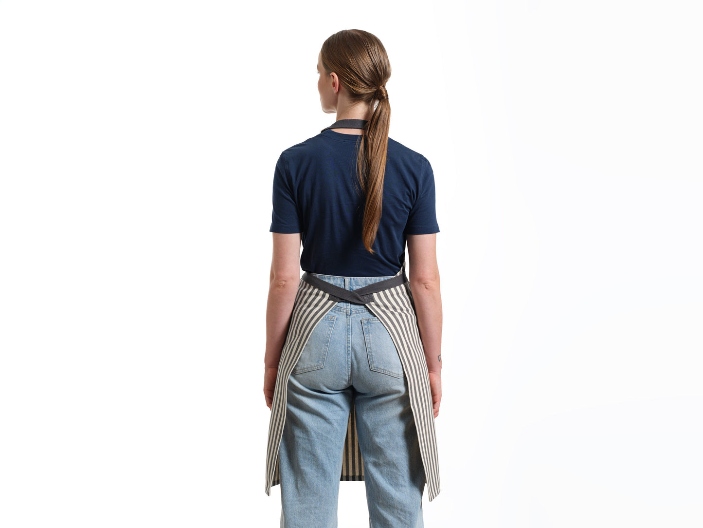 Bib Apron with Pockets - Striped