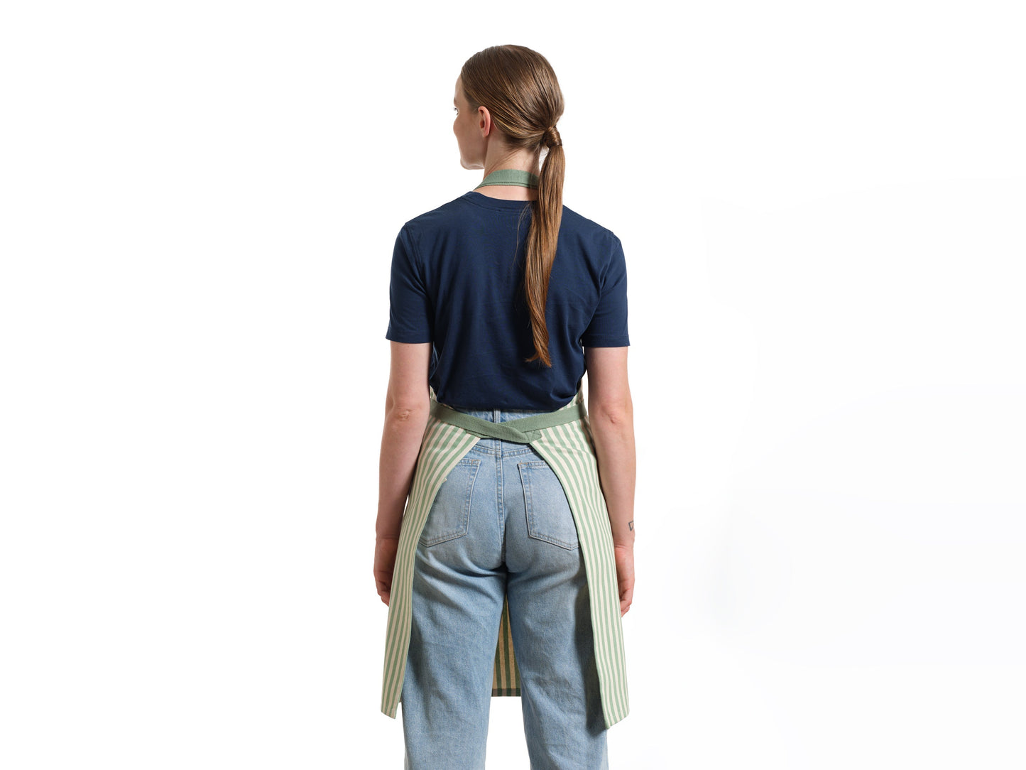 Bib Apron with Pockets - Striped