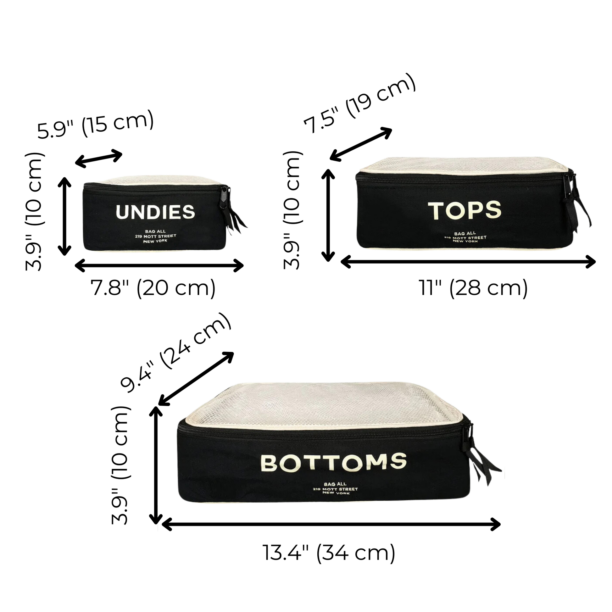 Best Packing Cubes, 3-pack Black - Osadia Concept Store