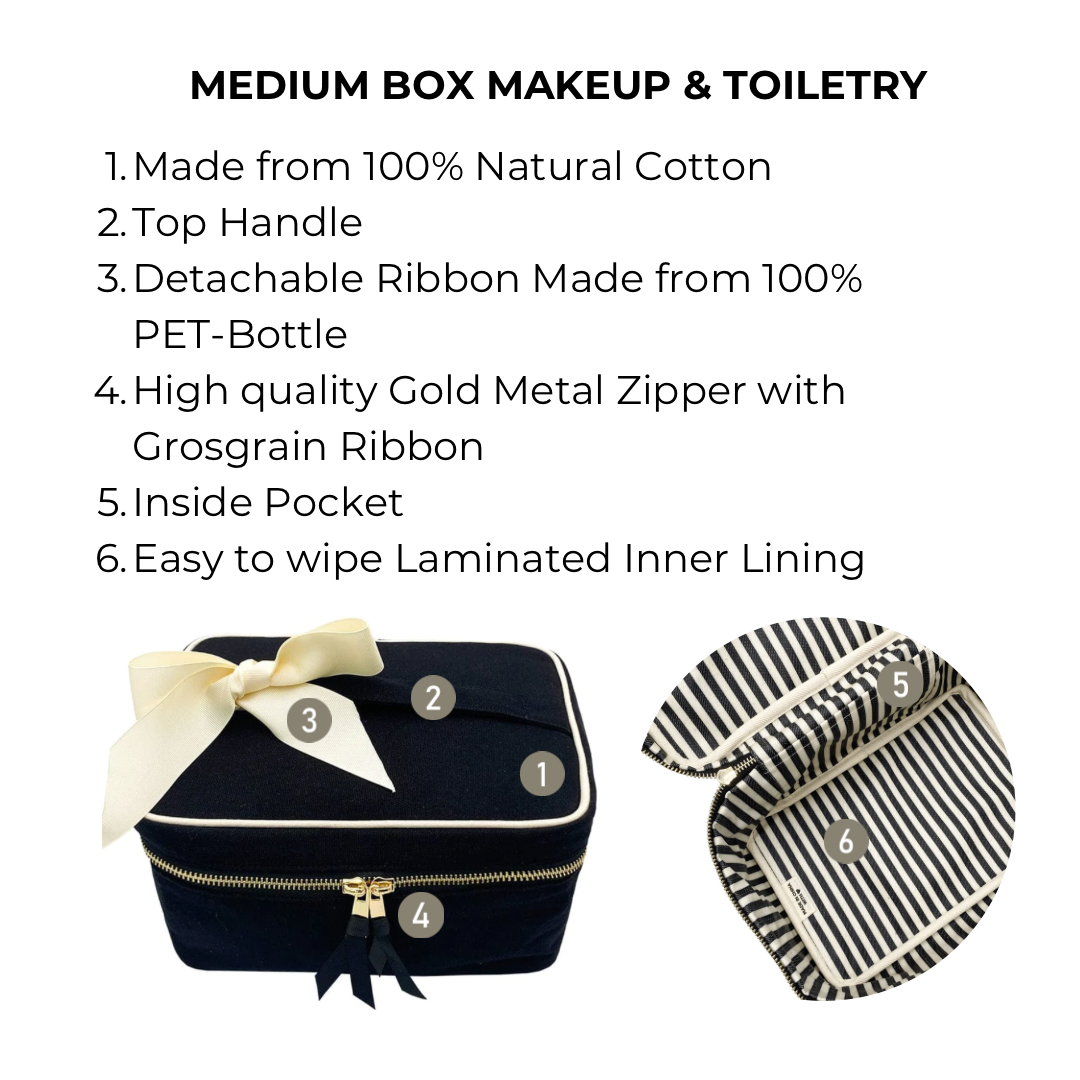 Medium Box Makeup & Toiletry, Black - Osadia Concept Store