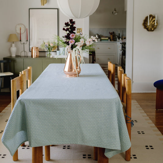 Blue Dotted Tablecloth