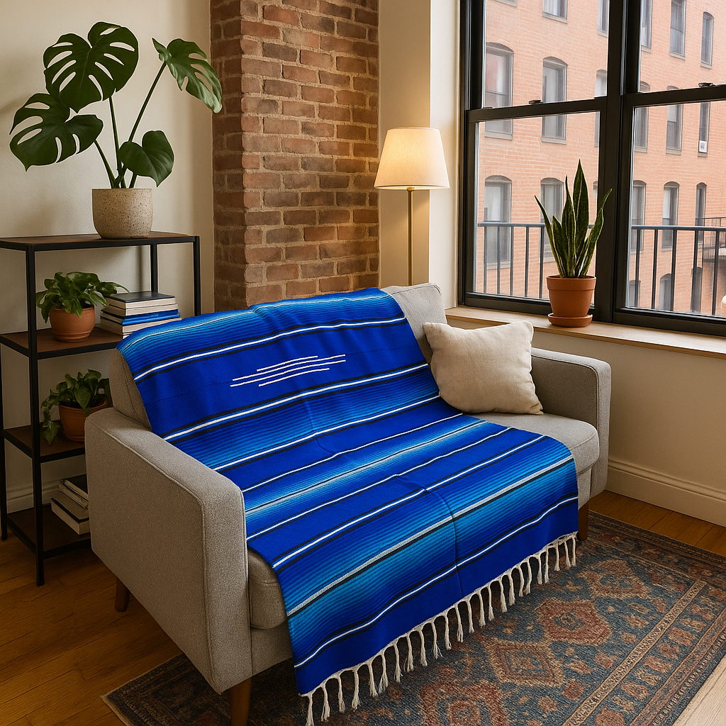 Blue Serape Isla Blanket