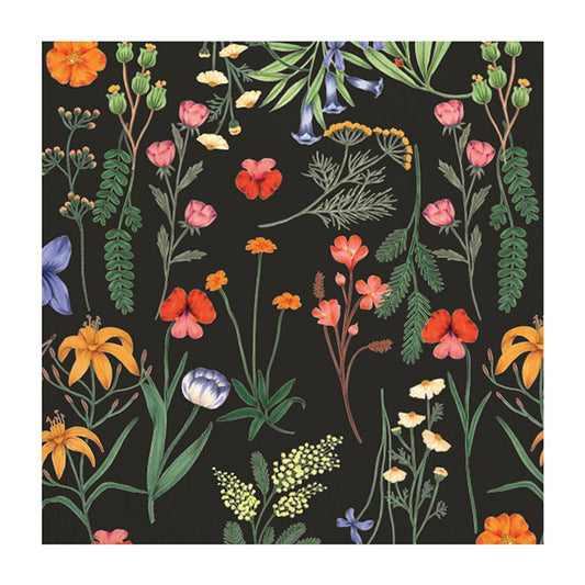 Boho Flowers Beverage Napkins | Floral Party Wedding Cocktail Paper Napkin | 5"