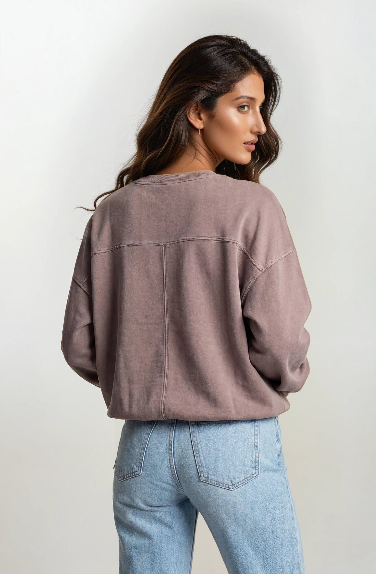 Boho "Love" Embellished Mineral Wash Sweatshirt