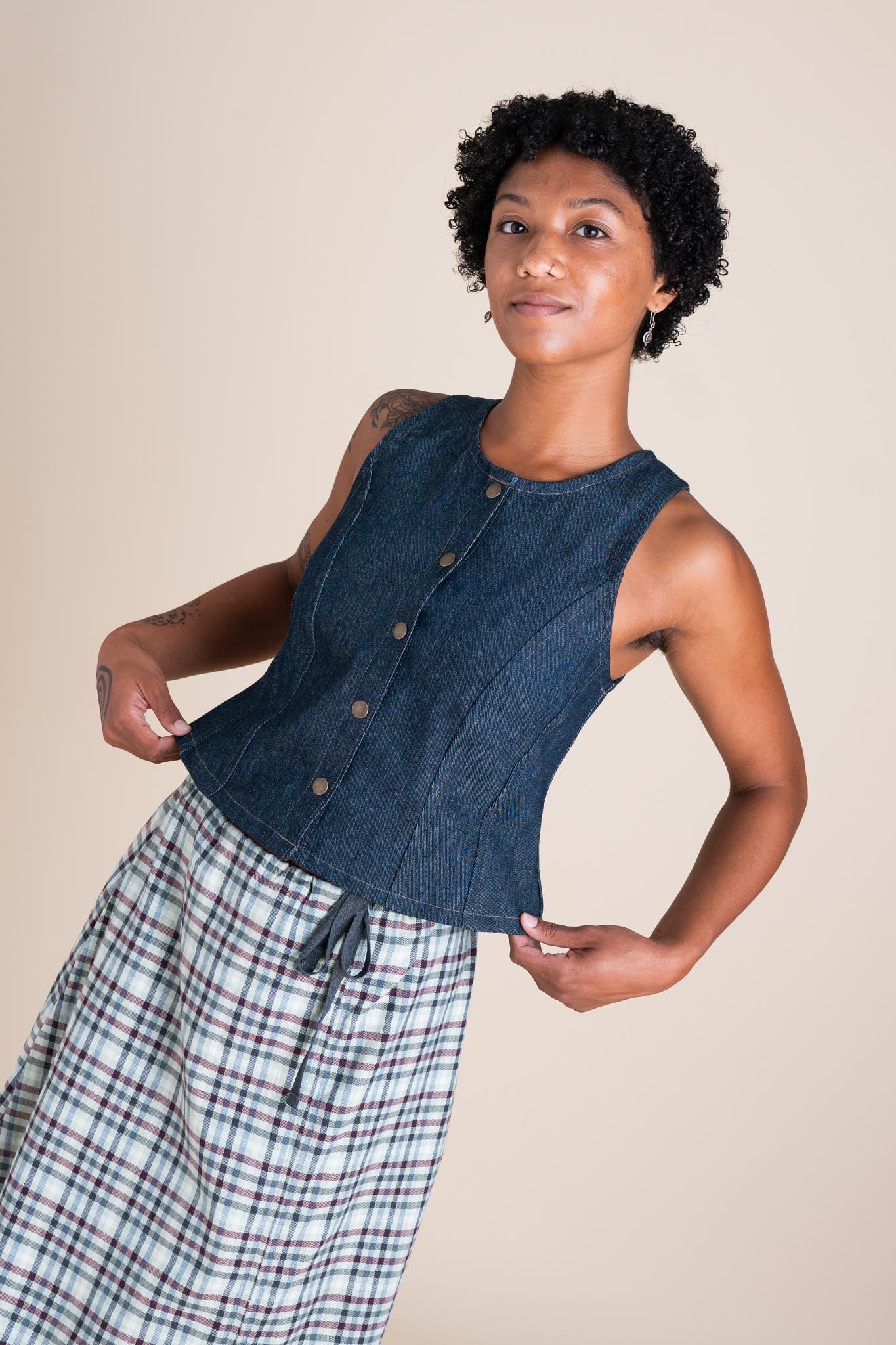 Katherine Vest (Updated) in Cone Denim